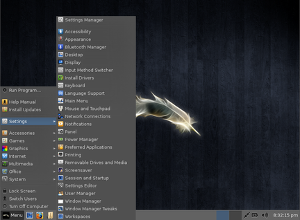 settings menu