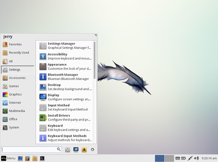 settings menu