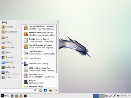 system menu